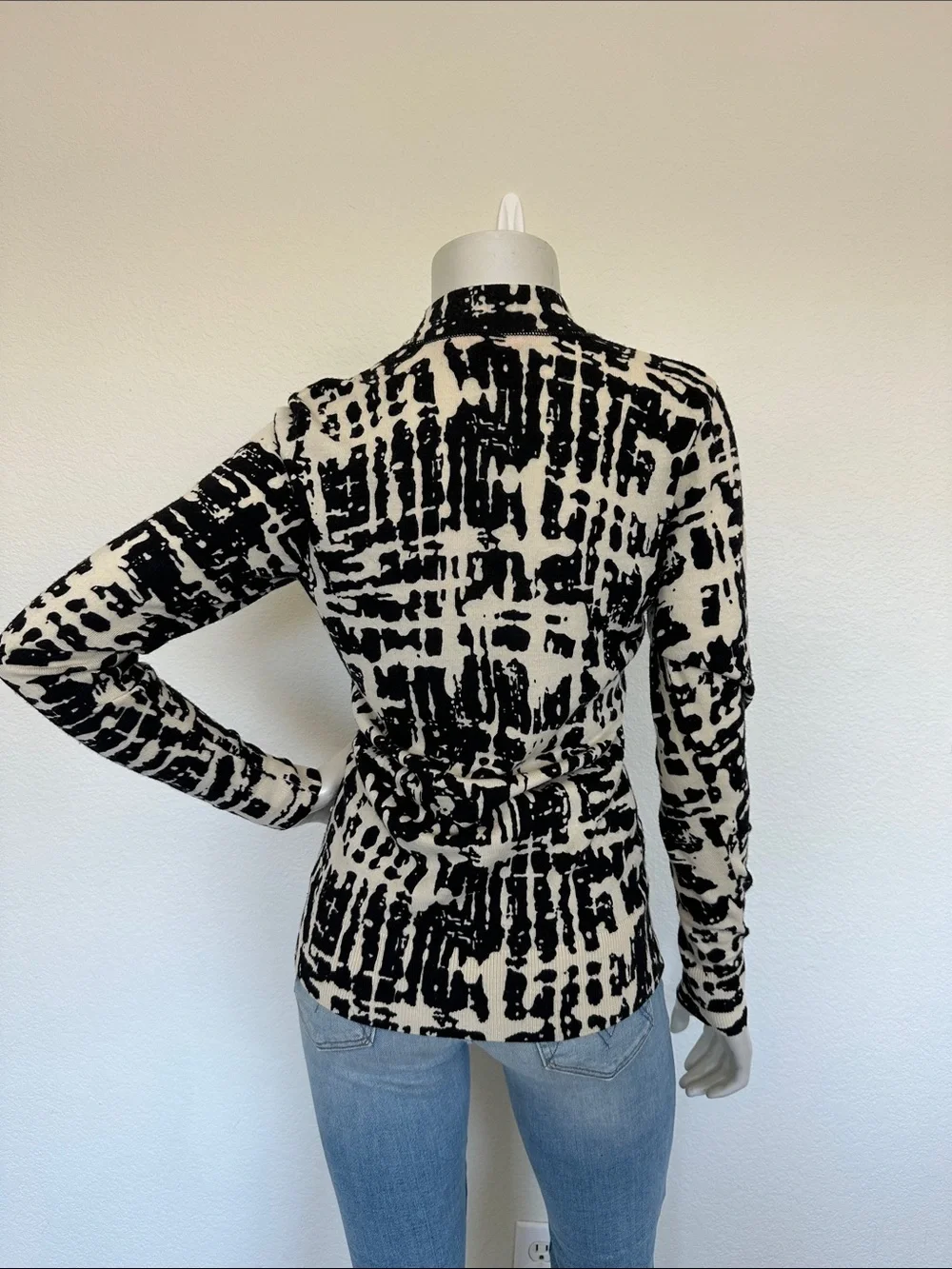 Tory Burch Simone Patterned Abstract Cardigan